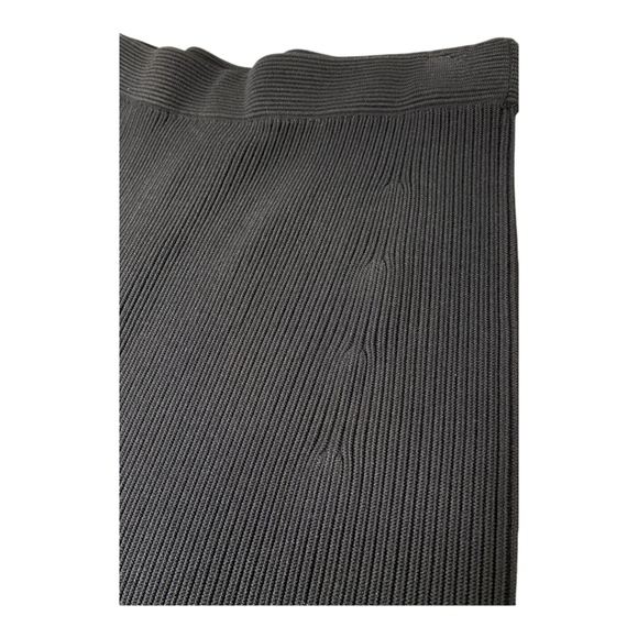 Reiss TillyWomens Long Skirt Black Knitted Sheer Flared Midi Ribbed Size Large - Picture 11 of 12
